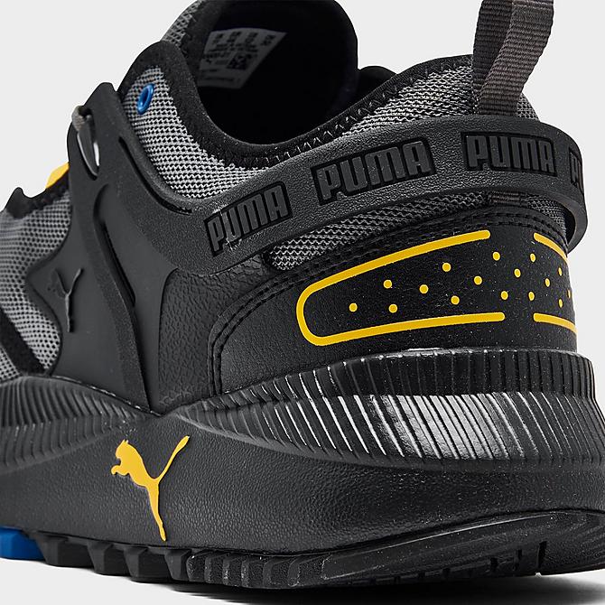 Front view of Men's Puma Pacer Future Trail Casual Shoes in Black/Grey/Blue/Yellow Click to zoom