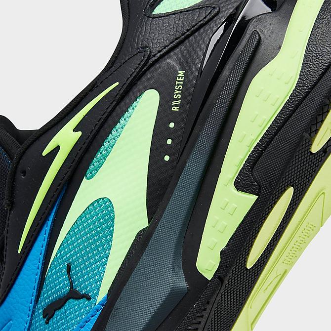 Front view of Men's Puma RS-Fast LS Casual Shoes in Puma Black/Blue/Electric Green Click to zoom