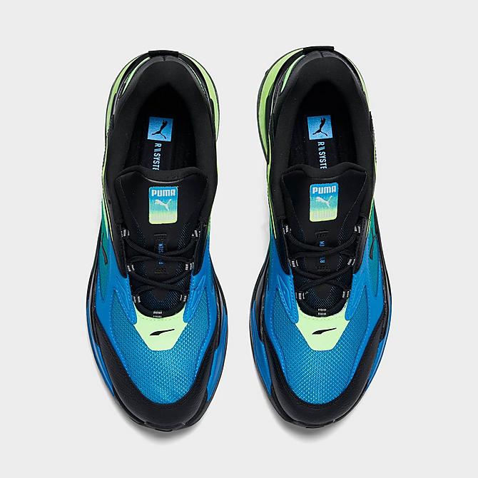 Back view of Men's Puma RS-Fast LS Casual Shoes in Puma Black/Blue/Electric Green Click to zoom
