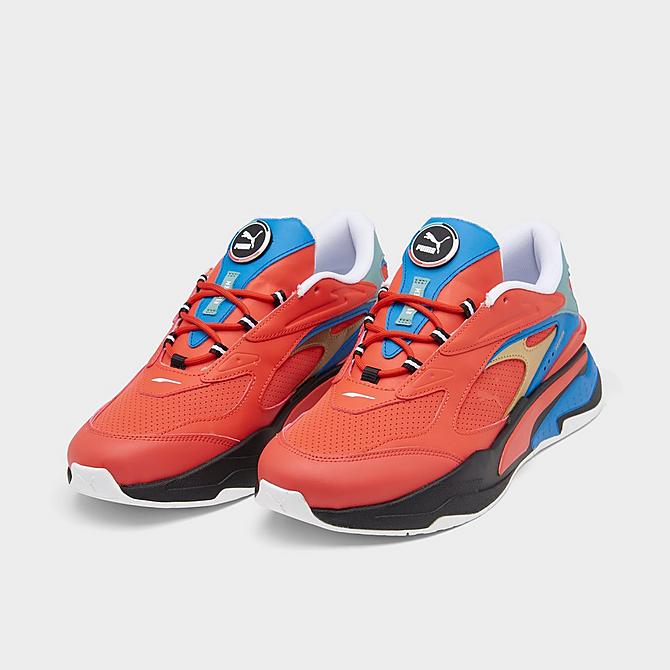 Three Quarter view of Men's Puma RS-Fast Go For Casual Shoes in Firelight/Vallarta Blue/Puma Black Click to zoom