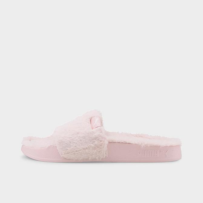 Right view of Women's Puma Leadcat 2.0 Fluff Slide Sandals in Chalk Pink/Puma White Click to zoom
