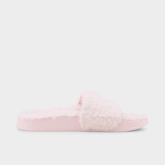 Front view of Women's Puma Leadcat 2.0 Fluff Slide Sandals in Chalk Pink/Puma White Click to zoom