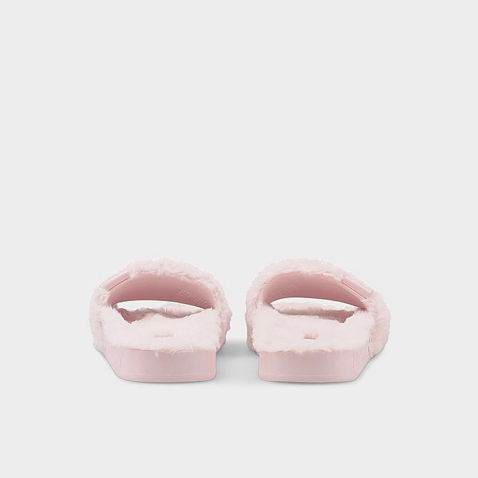 Left view of Women's Puma Leadcat 2.0 Fluff Slide Sandals in Chalk Pink/Puma White Click to zoom