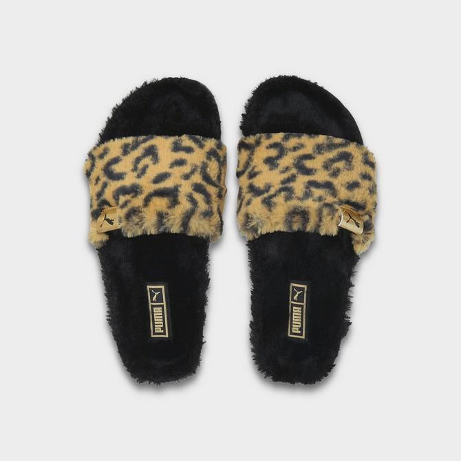 Puma furry slides zip best sale