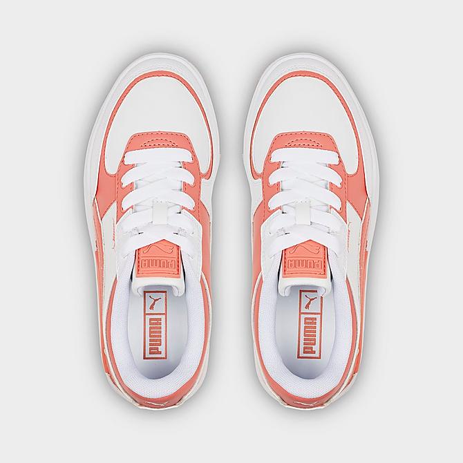 Back view of Women's Puma Cali Dream Tweak Dissimilar Platform Casual Shoes in Puma White/Carnation Pink Click to zoom