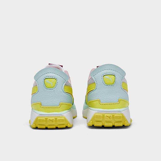 Left view of Girls' Toddler Puma Cruise Rider Pop Glitch Casual Shoes in White/Lemon Sherbert/Nitro Blue Click to zoom