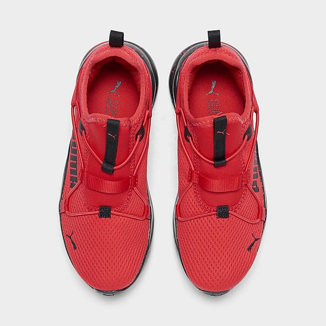 Back view of Boys' Little Kids' Puma Softride Rift Training Shoes in Red/Black Click to zoom