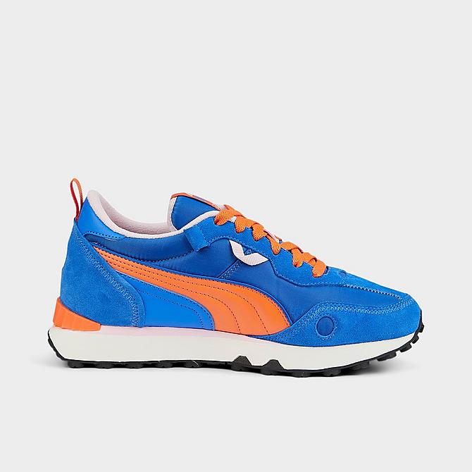Front view of Women's Puma Rider FV Vintage Casual Shoes in Bluemazing/Dragon Fire Click to zoom
