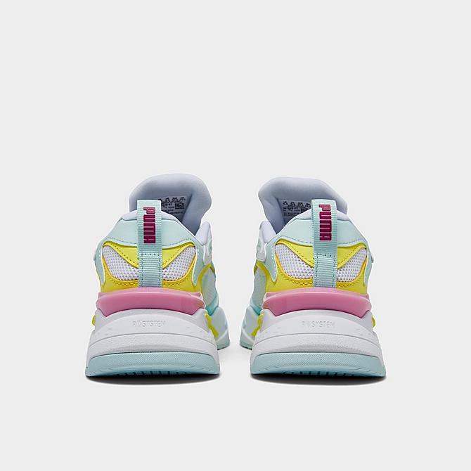 Left view of Girls' Big Kids' Puma RS-Fast Pop Glitch Casual Shoes in White/Lemon Sherbet/Nitro Blue Click to zoom