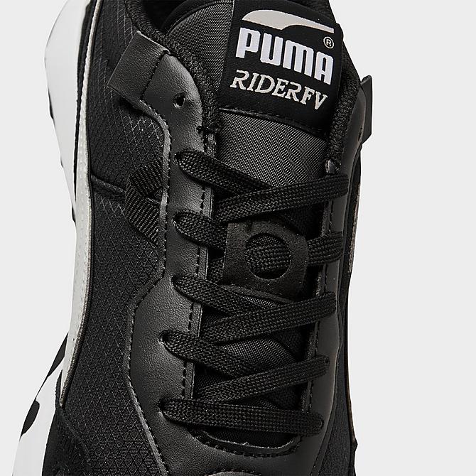 Front view of Men's Puma Rider Future Vintage Casual Shoes in Black/White Click to zoom