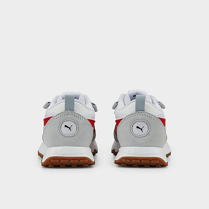 Left view of Little Kids' Puma Rider FV Essentials Casual Shoes in White/Grey/Red Click to zoom