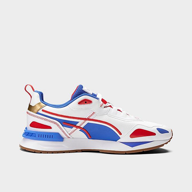 Right view of Men's Puma Mirage Tech Casual Shoes in Puma White/Strong Blue/High Risk Red Click to zoom