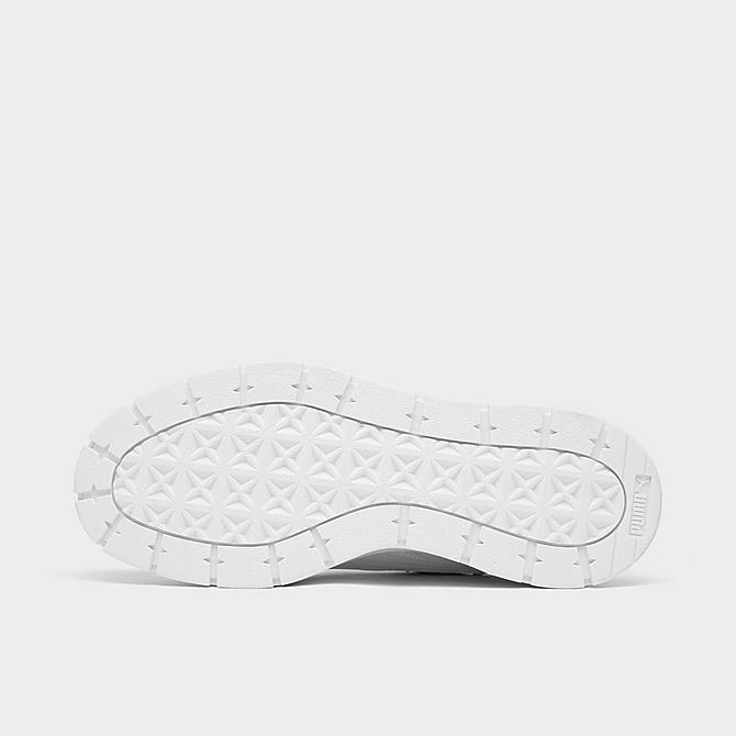Bottom view of Women's Puma Mayze Stacked Edgy Platform Casual Shoes in Puma White/Puma White Click to zoom