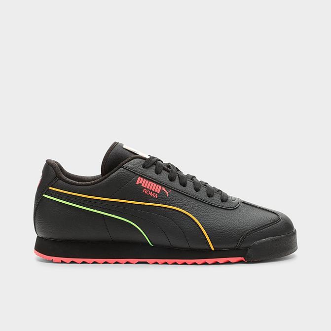 Right view of Big Kids' Puma Roma Lava Casual Shoes in Black/Multi Click to zoom