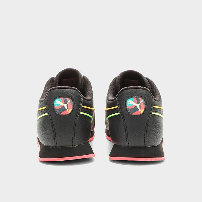 Left view of Big Kids' Puma Roma Lava Casual Shoes in Black/Multi Click to zoom