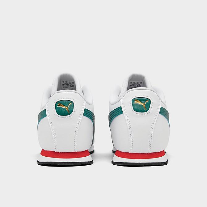 Left view of Men's Puma Roma Basic Gum Casual Shoes in White/Green/Red Click to zoom