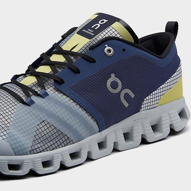 Front view of Men's On Cloud X Shift Running Shoes in Denim/White Click to zoom