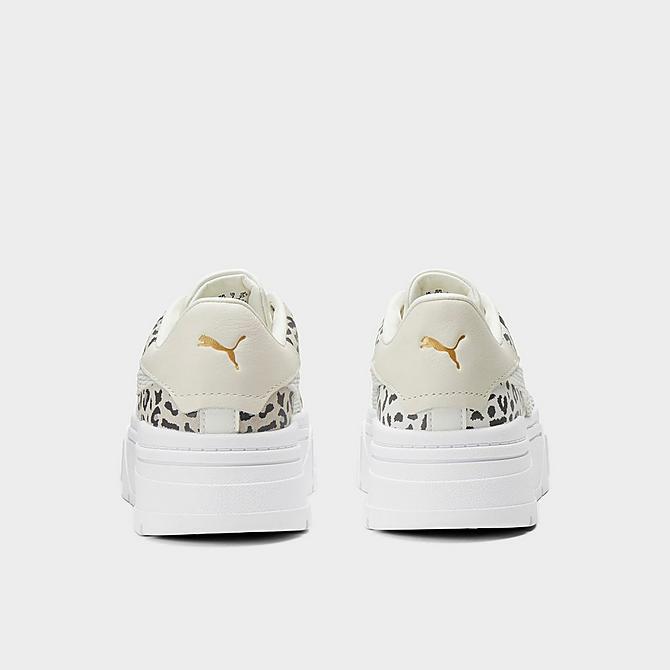 Left view of Women's Puma Mayze Stacked Edgy Leopard Platform Casual Shoes in Marshmallow/Puma Team Gold Click to zoom