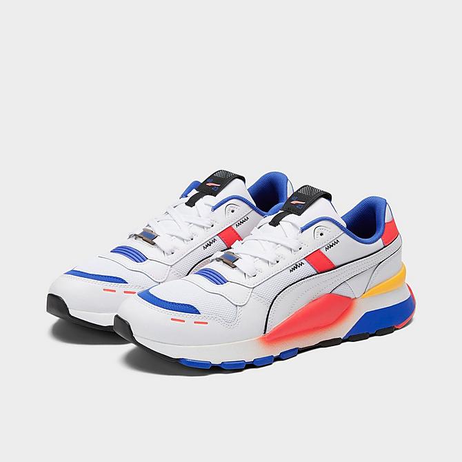 Three Quarter view of Men's Puma RS 2.0 Casual Shoes in Puma White/Royal Sapphire/Warm Earth Click to zoom