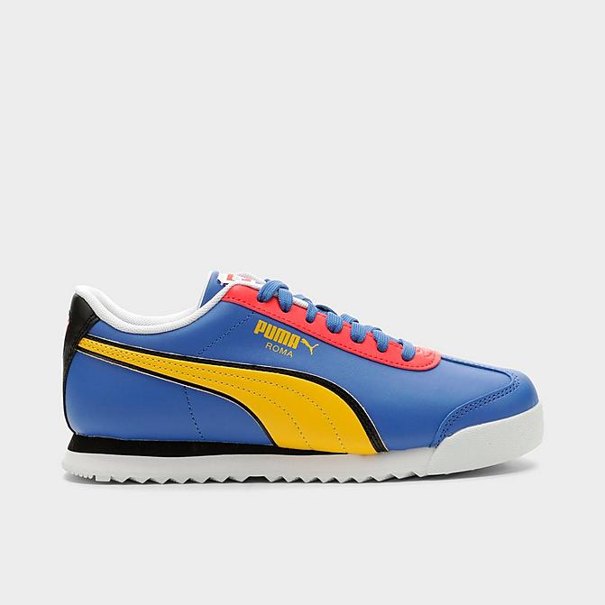 Right view of Big Kids' Puma Roma Primary Casual Shoes in Royal Sapphire/Pelé Yellow/Puma Black Click to zoom