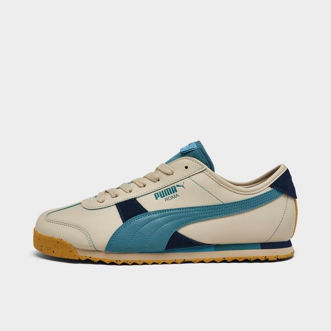 Puma roma white and sales blue