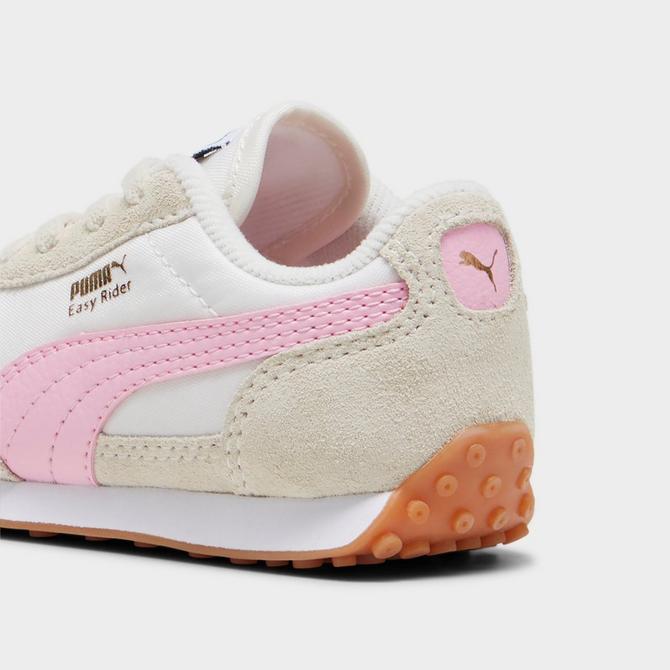 Left view of Kids' Toddler Puma Easy Rider Vintage Casual Shoes in Sugared Almond/Pink Lilac Click to zoom
