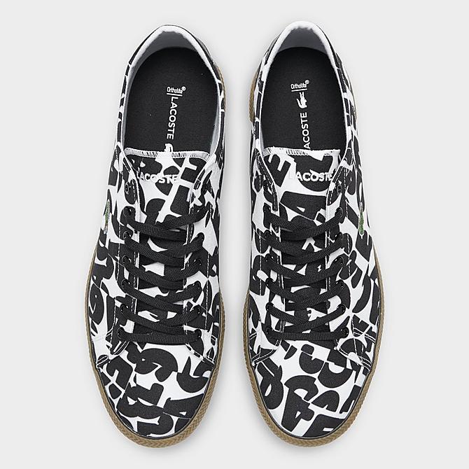 Back view of Men's Lacoste Gripshot All-Over Print Canvas Casual Shoes in Off-White/Navy Click to zoom