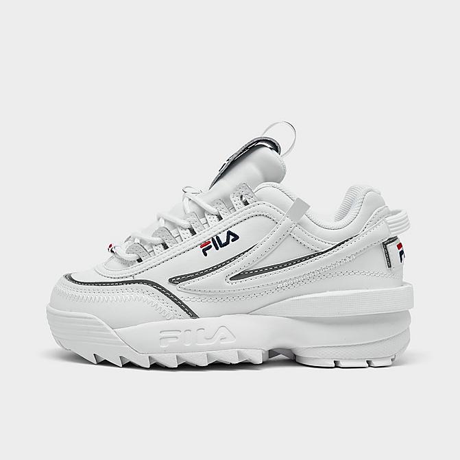 Right view of Girls' Little Kids' Fila Disruptor 2 EXP Casual Shoes in White Click to zoom