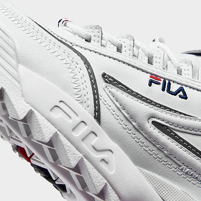Front view of Girls' Little Kids' Fila Disruptor 2 EXP Casual Shoes in White Click to zoom