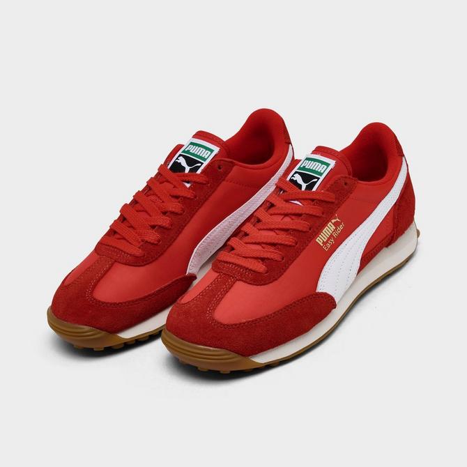 Three Quarter view of Women's Puma Easy Rider Casual Shoes in Puma Red/Puma White Click to zoom