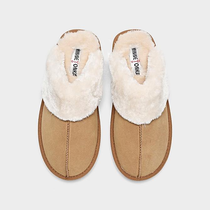 Back view of Women's Minnetonka Chesney Slippers in Cinnamon Click to zoom