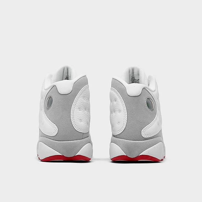 Left view of Air Jordan Retro 13 Basketball Shoes in White/True Red/Wolf Grey Click to zoom