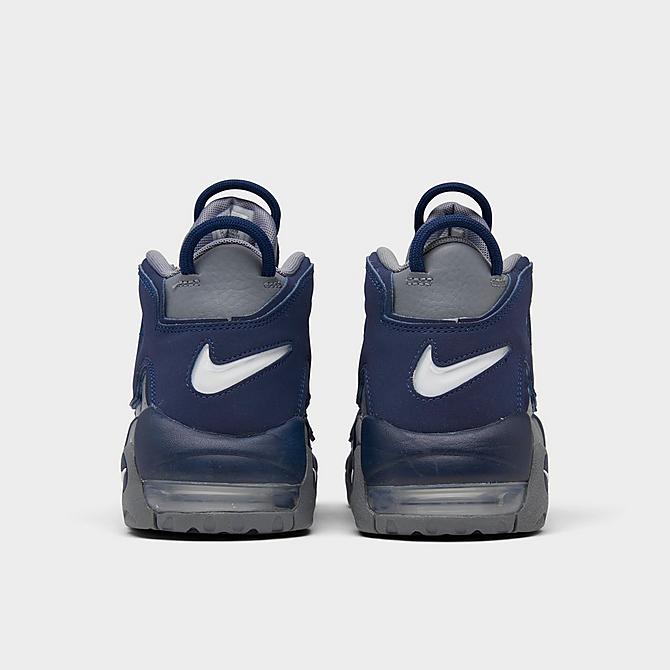 Left view of Boys' Big Kids' Nike Air More Uptempo '96 Basketball Shoes in Cool Grey/White/Midnight Navy Click to zoom