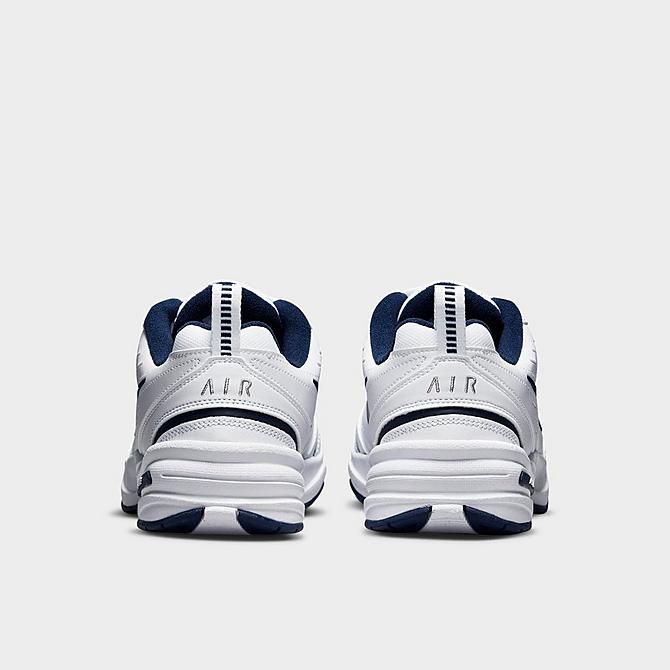 Left view of Men's Nike Air Monarch IV Training Shoes (Wide Width 4E) in White/Metallic Click to zoom