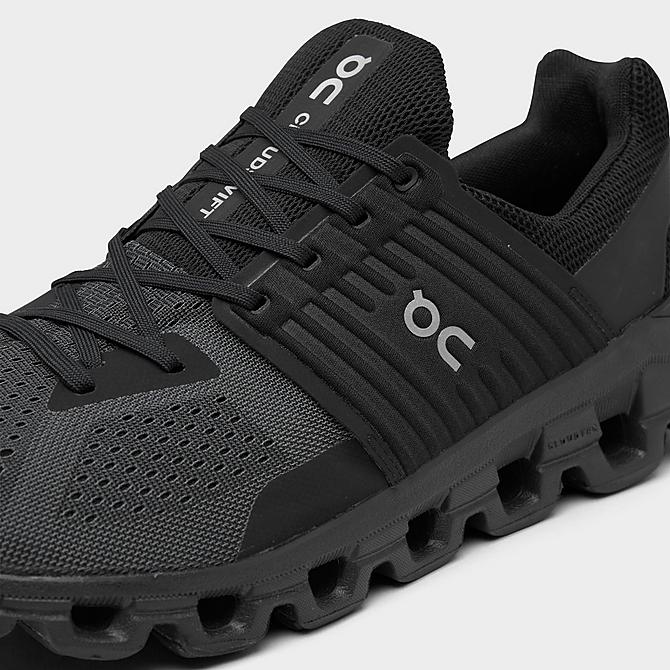 Front view of Men's On Cloudswift Running Shoes in Black Click to zoom