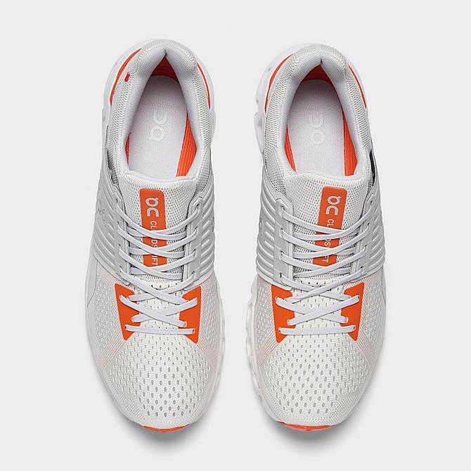 Back view of Men's On Cloudswift Running Shoes in White/Flame Click to zoom