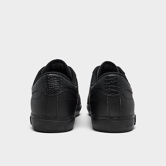 Left view of Men's Lacoste Powercourt Leather Casual Shoes in Black/Black Click to zoom