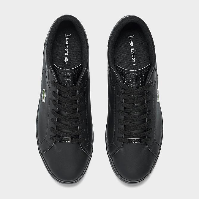 Back view of Men's Lacoste Powercourt Leather Casual Shoes in Black/Black Click to zoom