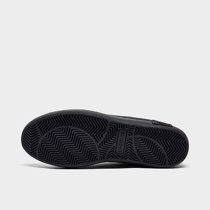 Bottom view of Men's Lacoste Powercourt Leather Casual Shoes in Black/Black Click to zoom