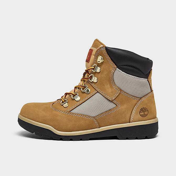 Right view of Big Kids' Timberland 6 Inch Field Boots in Mac N Cheese Click to zoom