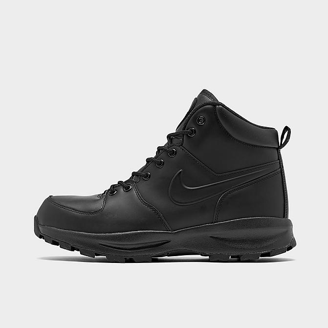Right view of Nike Manoa Leather Boots in Black/Black/Black Click to zoom
