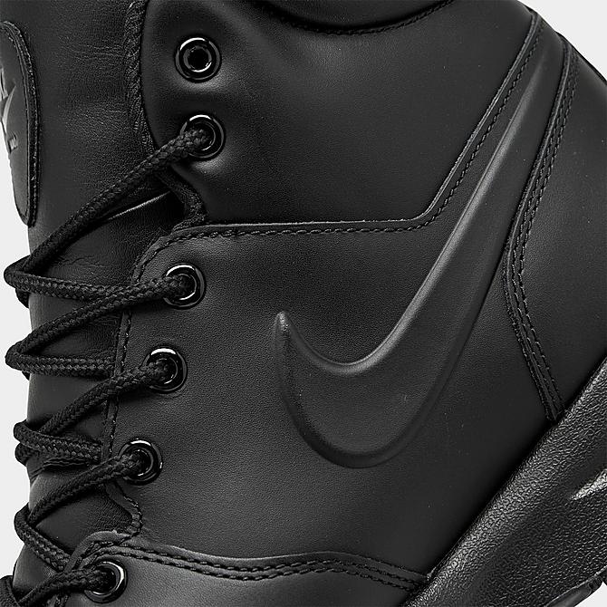 Front view of Nike Manoa Leather Boots in Black/Black/Black Click to zoom