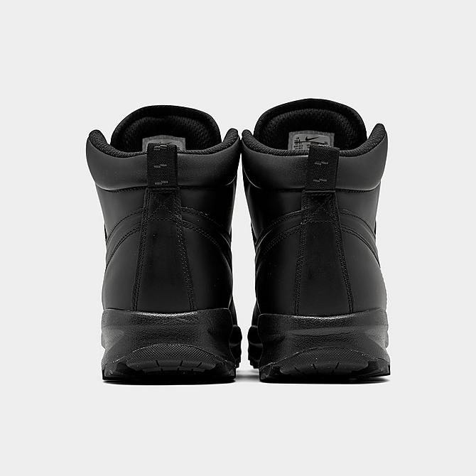 Left view of Nike Manoa Leather Boots in Black/Black/Black Click to zoom