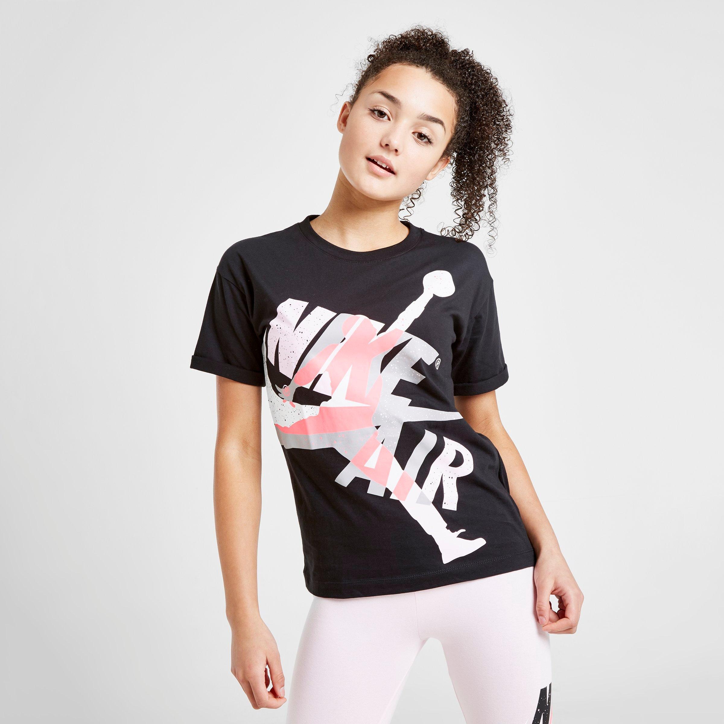 pink and white jordan shirt