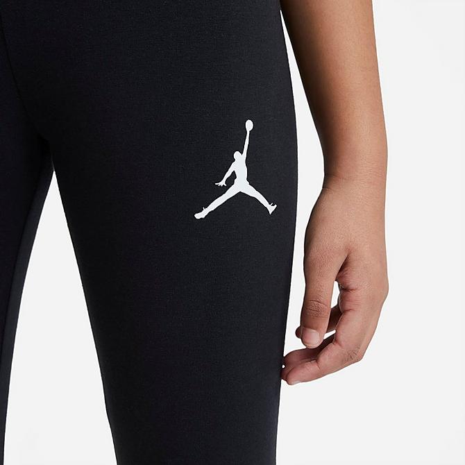 Back Right view of Girls' Jordan Core High-Rise Leggings in Black/White Click to zoom
