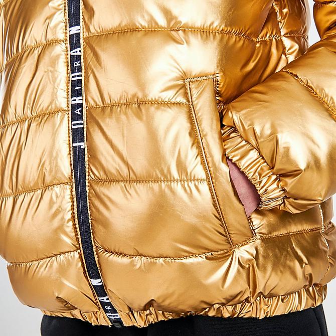 On Model 6 view of Kids' Jordan Full-Zip Puffer Jacket in Gold Click to zoom