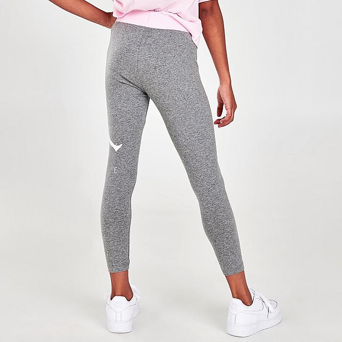 Back Right view of Girls' Jordan Jumpman Logo Leggings in Carbon Heather Click to zoom
