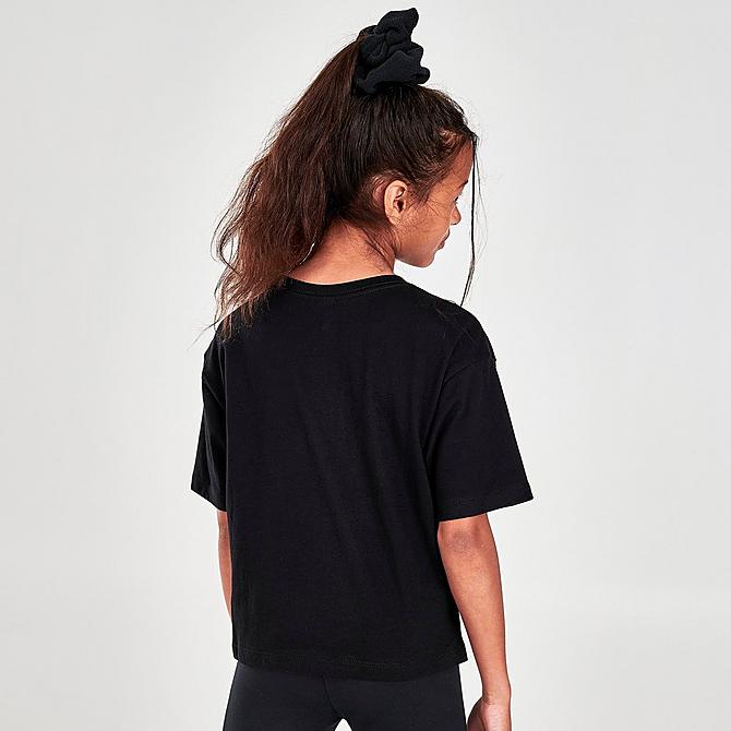 Back Right view of Girls' Jordan Essentials Jumpman T-Shirt in Black Click to zoom