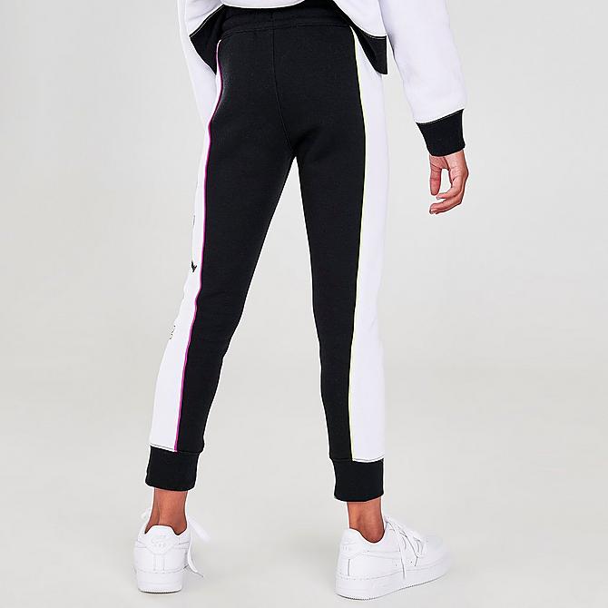 Back Right view of Girls' Jordan KSA Jumpman Fleece Jogger Pants in Black Click to zoom