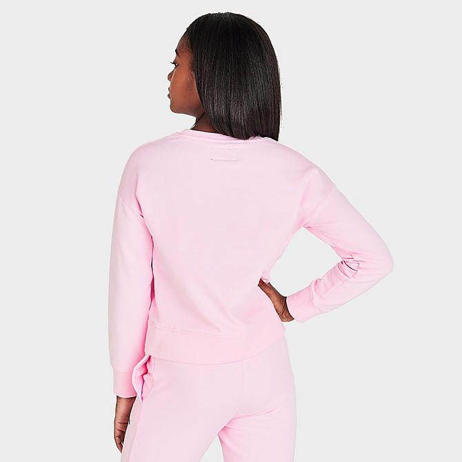 Back Right view of Girls' Jordan Essentials Crewneck Sweatshirt in Pink Foam Click to zoom